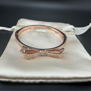 Kate Spade Rose Gold Clear Crystal Bow Bangle